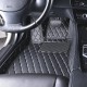 Black and Beige Stitching Luxury Leather Diamond Car Floor Mats Black and Beige Stitching Luxury Leather Diamond Car Floor Mats