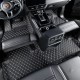 Black and Beige Stitching Luxury Leather Diamond Car Floor Mats Black and Beige Stitching Luxury Leather Diamond Car Floor Mats