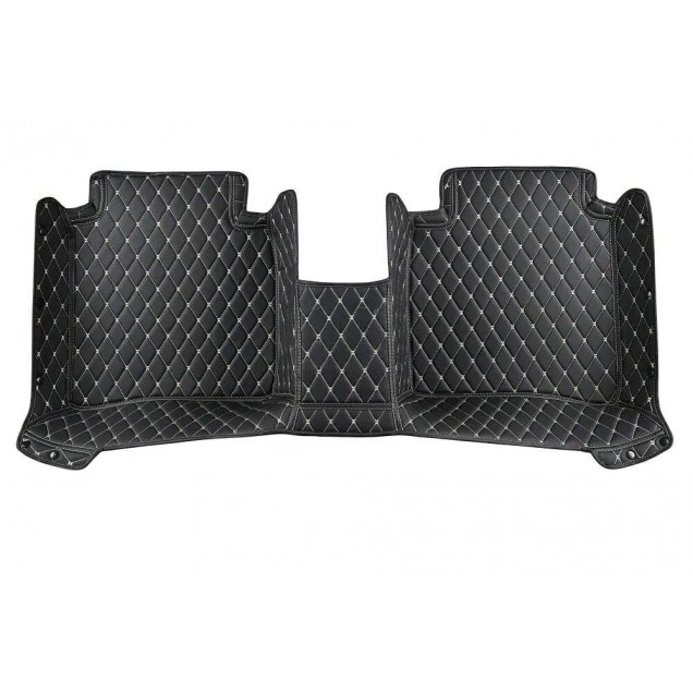 Black and Beige Stitching Luxury Leather Diamond Car Floor Mats Black and Beige Stitching Luxury Leather Diamond Car Floor Mats
