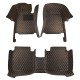 Black and Orange Stitching Luxury Leather Diamond Car Floor Mats Black and Orange Stitching Luxury Leather Diamond Car Floor Mats