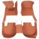 Brown Luxury Leather Diamond Car Floor Mats Brown Luxury Leather Diamond Car Floor Mats