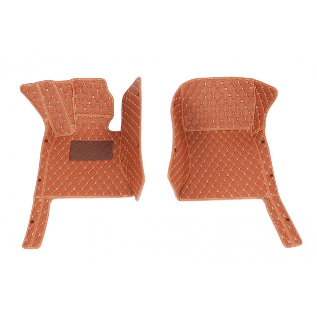 Brown Luxury Leather Diamond Car Floor Mats Brown Luxury Leather Diamond Car Floor Mats
