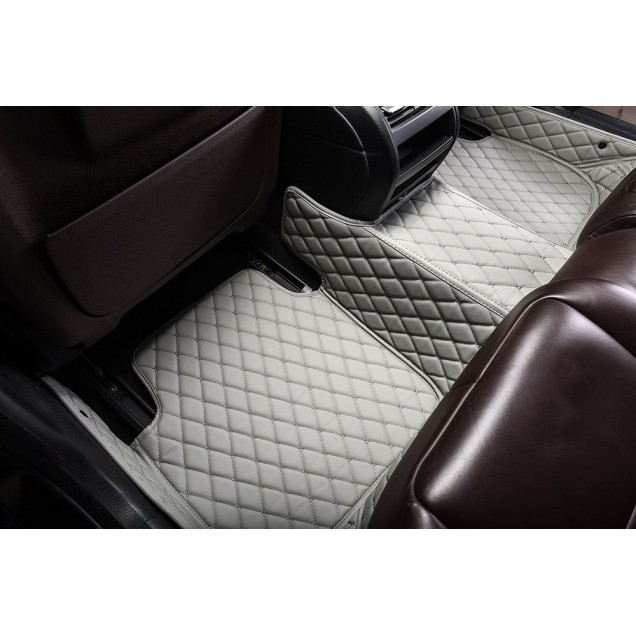 Grey Luxury Leather Diamond Car Floor Mats Grey Luxury Leather Diamond Car Floor Mats
