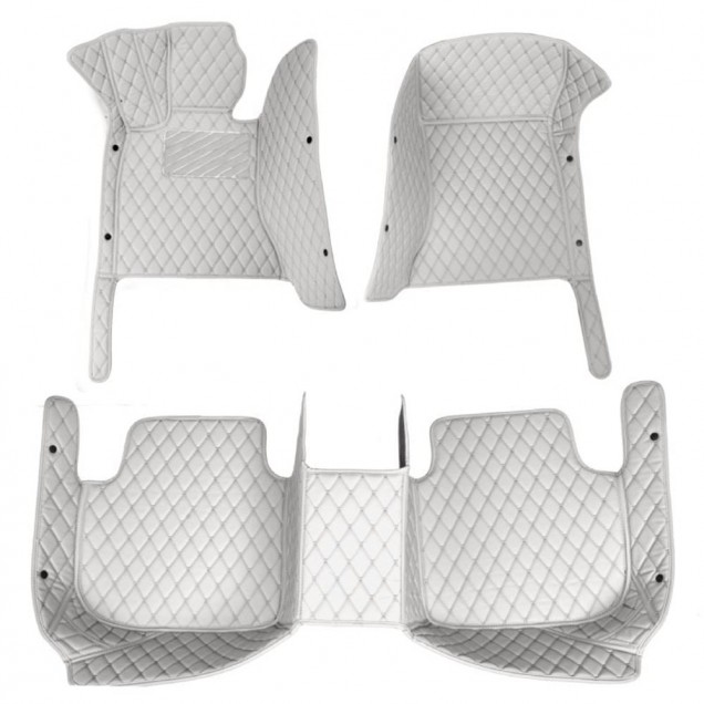 Grey Luxury Leather Diamond Car Floor Mats Grey Luxury Leather Diamond Car Floor Mats