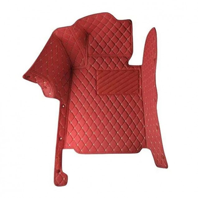 Wine Red Luxury Leather Diamond Car Floor Mats Wine Red Luxury Leather Diamond Car Floor Mats