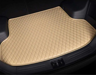 Beige Luxury Leather Diamond Stitching Trunk Base Mats UK