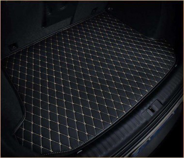 Black and White Diamond Stitching Luxury Leather Trunk Base Mats UK