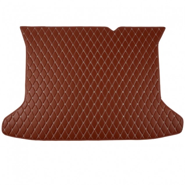 Brown Luxury Leather Diamond Trunk Base Mats Brown Luxury Leather Diamond Trunk Base Mats