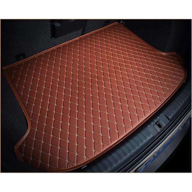 Brown Luxury Leather Diamond Trunk Base Mats Brown Luxury Leather Diamond Trunk Base Mats