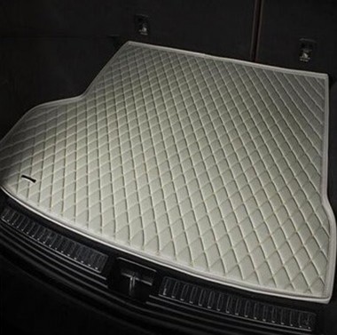 Grey Luxury Leather Diamond Stitching Trunk Base Mats UK