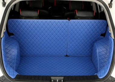 Blue Full Cover Luxury Leather Diamond Trunk Car Floor Mats UK