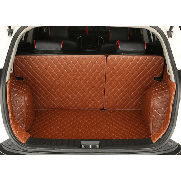 Brown Full Cover Luxury Leather Diamond Trunk Car Floor Mats Brown Full Cover Luxury Leather Diamond Trunk Car Floor Mats