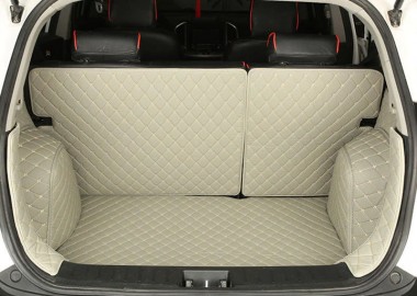 Grey Full Cover Luxury Leather Diamond Trunk Car Floor Mats UK