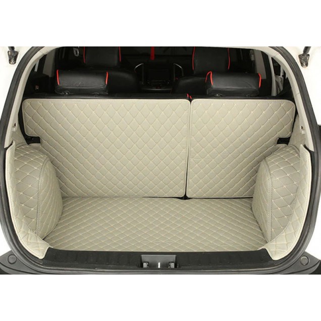 Grey Full Cover Luxury Leather Diamond Trunk Car Floor Mats Grey Full Cover Luxury Leather Diamond Trunk Car Floor Mats