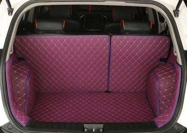 Purple Full Cover Luxury Leather Diamond Trunk Car Floor Mats UK