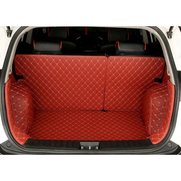Wine Red Full Cover Luxury Leather Diamond Trunk Car Floor Mats Wine Red Full Cover Luxury Leather Diamond Trunk Car Floor Mats
