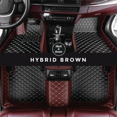 Black and Brown Hybrid Mode Premium Diamond Car Floor Mats UK