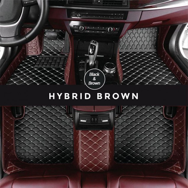Black and Brown Hybrid Mode Premium Diamond Car Floor Mats Black and Brown Hybrid Mode Premium Diamond Car Floor Mats