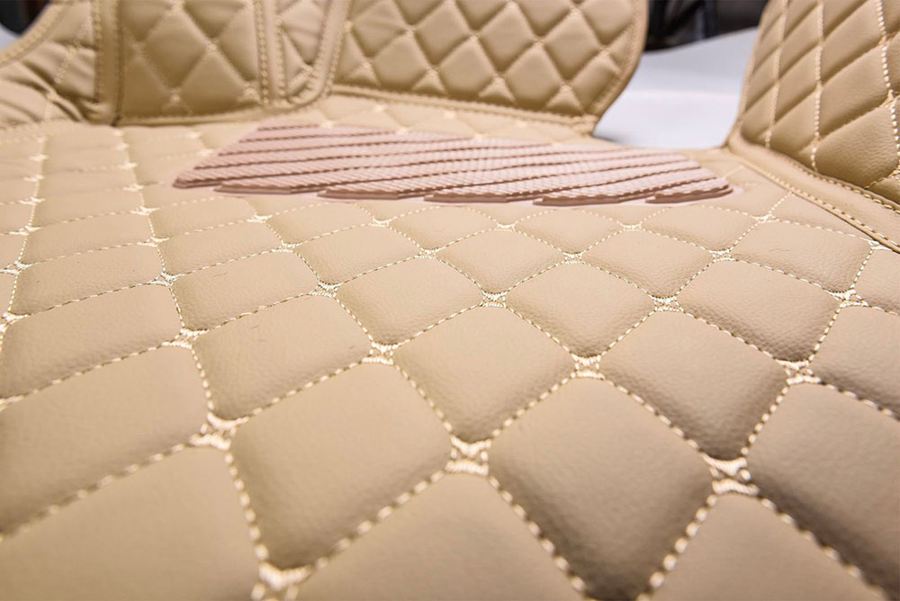Beige Luxury Leather Diamond Car Floor Mats