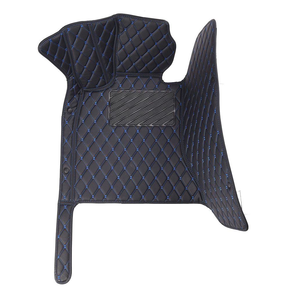 Black and Blue Stitching Diamond Car Mats Set