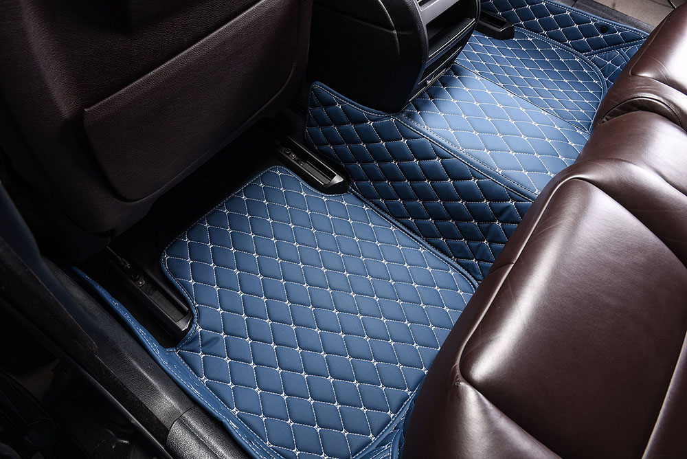 Blue Custom Diamond Car Mats