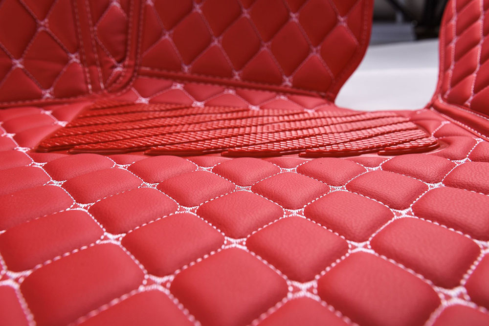 Red Luxury Leather Diamond Car Floor Mats