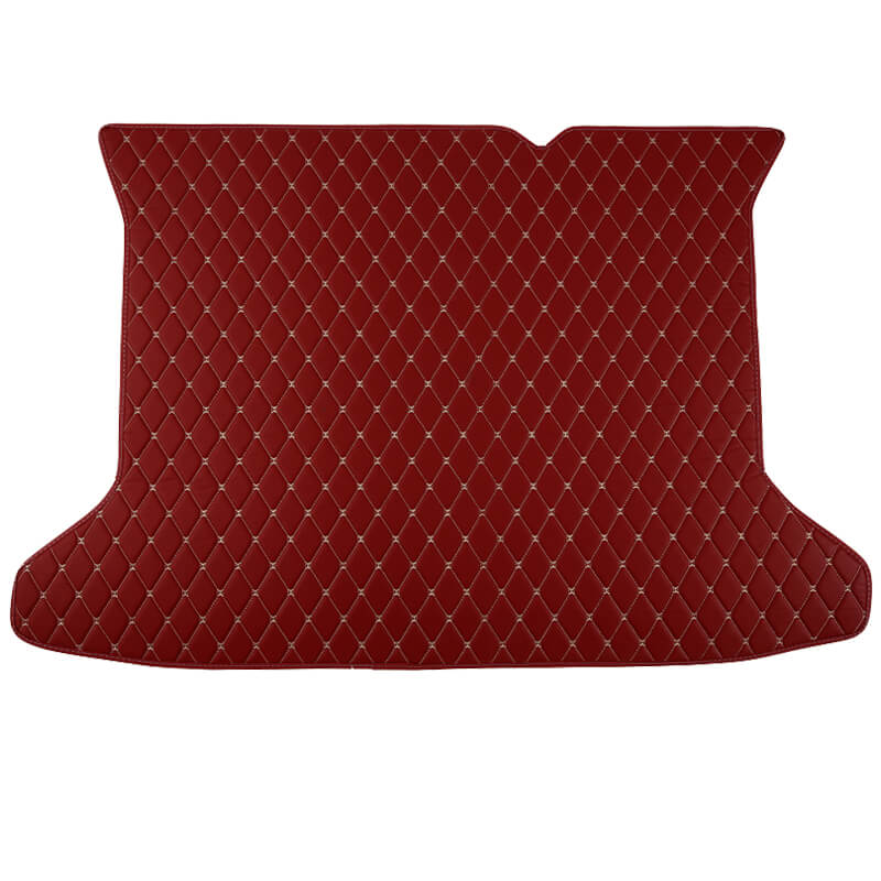 Wine Red Luxury Leather Diamond Trunk Base Mats