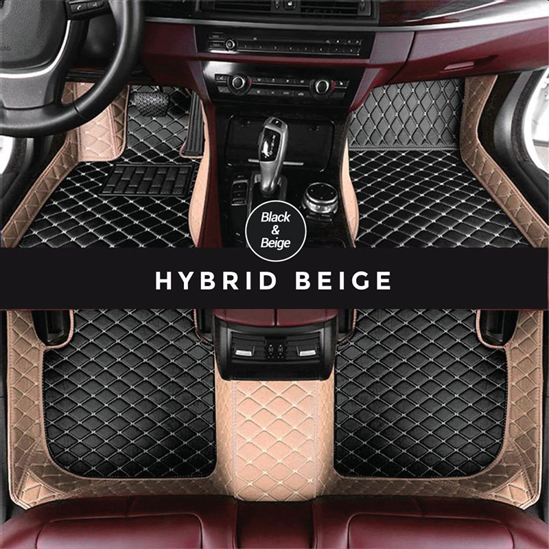Black and Beige Hybrid Mode Premium Diamond Car Mats for Lincoln Navigator